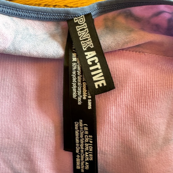 Victoria's Secret PINK Active Sports Bra Seamless Small Large Logo Tie Dye - Picture 5 of 5